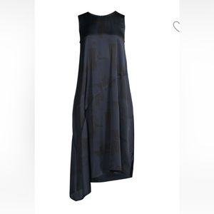 Eileen Fisher Asymmetrical Blue & Black Dress size XS